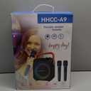 Karaoke Machine with 2 Wireless Microphones,Portable Karaoke Machine for Adults & Kids,Karaoke Microphone with PA System,Karaoke Speaker Supports for TWS,USB,FM,REC,AUX in,TF Card (Black)