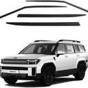 Safe Smoke Window Visor Sun Rain Vent Guard 4 Pcs Set Compatible with 2024~ Hyundai Santa Fe Out Channel Visor Black (Made in Korea)