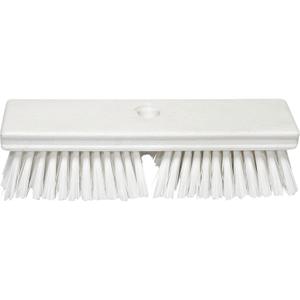 SPARTA Plastic Floor Scrub Brush, Brush Head Only, Deck Brush with ACME Standard Thread Fitting for Deck, Industrial Kitchens, and Hospitals, 10 Inches, White