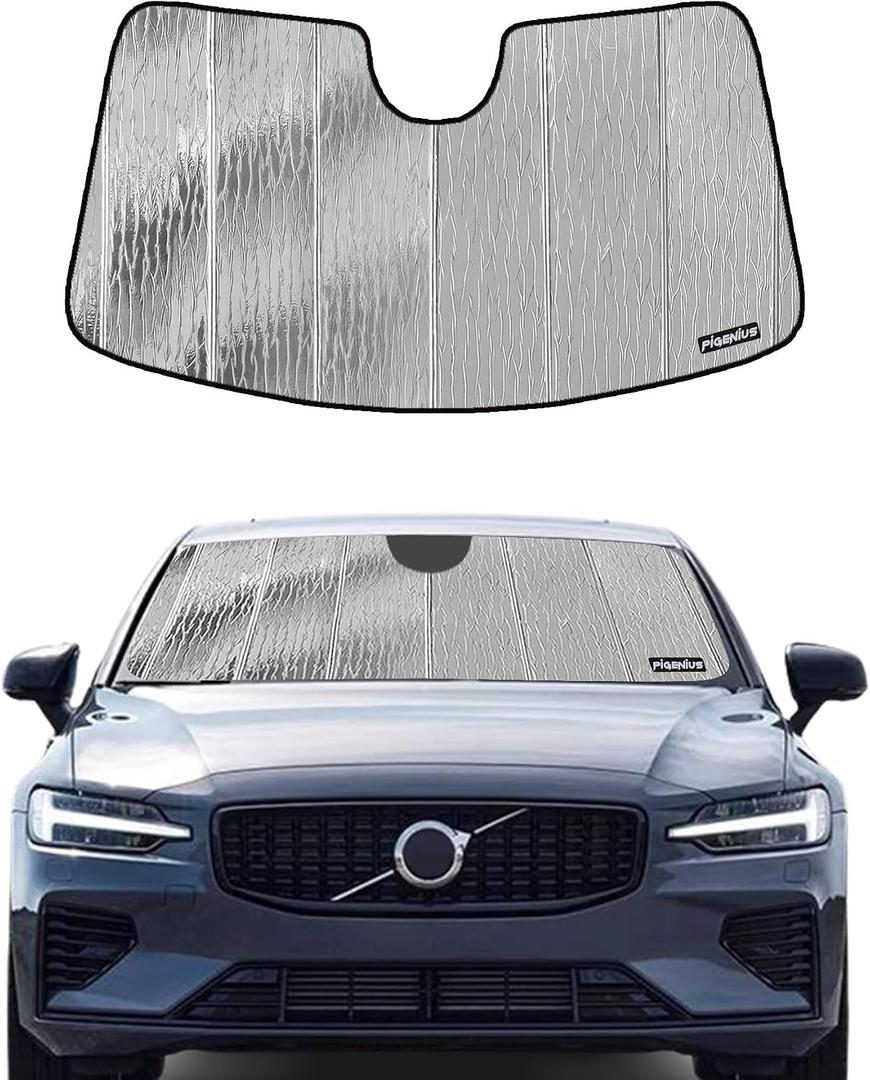 Pigenius Windshield Sunshade for Volvo S60 2019-2026, V60 Cross Country 2020-2026 Front Window Sun Shade - AstraGuard