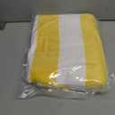 cabanana Large Oversized Beach Towel - 35 x 70 Inch Cotton Pool Towel, Yellow Striped Soft Cabana Swim Towel