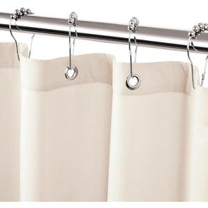 Felisa Cream White Fabric Shower Curtain Liner with 3 Large Magnets, 72 x 78 inches Waterproof & Soft Cloth Shower Curtain Liner,Washable Shower Curtain for Bathroom,Cortinas de Bao