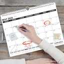 OuMuaMua Wall Calendar 2025, 3-Pack Calendar Wall 2025-2026, Jun. 2025 to Dec. 2026, 14" X 11.5" 19-Month Paper Hanging Planner Wall with Thick PaperRuled Blocks for Office Home Planning & Organizing
