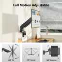BONTEC Monitor Wall Mount Arm, VESA Gas Spring Height Adjustable, for 13-42 Inch Screens, Max 19.8lbs, Swivel, Tilt, Space-Saving Desk Mount, Easy Installation, Single Arm TV Mount, Max VESA 200x200