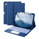 Harvopu Compatible with iPad Air 11 Inch & Air 5th/ Air 4th Generation Case with Keyboard - Multi-Touch Trackpad, 7-Color Backlit, Detachable Folio Cover for Air 11-inch M3/M2 (2025/2024) (Navy Blue)