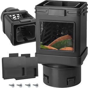 2 Pack Downspout Filter, Downspout Leaf Filter Fits for 2x3 or 3x4 Inch Standard Downspouts, Leaf Filter Gutter Protection with Leaf Removers, Black