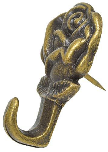 The Hillman Group 122292 Rose Push Pin Hanger, Antique Brass, The Hillman Group 122212 Antique Push Pin Hanger Brass Plated, 3-Pack, The Hillman Group 122222 Round Screw Ring Hanger, 1 1/8-Inch, Brass Plated
