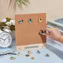 BENECREAT Pin Board Cork Board, 9.7x8.2inch Rectangle Bulletin Display Board Desktop Brooch Cork Display Stands for Brooch Pin Collection Display, Office Home and School Decor