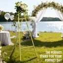 57" Heavy Duty Gold Easel Stand for Wedding Signs Holds up to 50 lbs Metal Floor Easel for Welcome Sign, Seating Chart, Art & Mirrors Quick 5-Min Assembly, Adjustable Display Stand, 57in