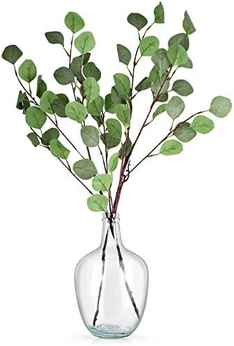 Bfttlity Clear Glass Vase Tall Farmhouse Vase for Branches Glass Vases for Centerpieces in Home Decoration (S)