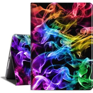 Vimorco Slim Case for iPad 5th/6th Generation 9.7 inch 2017/2018, for iPad air 1/2, Shockproof PU Leather Adjustable Stand Cover for Apple iPad 5th/6th Gen, Abstract Smoke