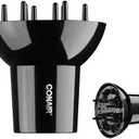 Conair Volumizing Universal Hair Diffuser, Adjustable Hair Dryer Attachment for Frizz-Free Curls to Fit Hair Dryer Nozzles from 1.75 to 2.3 (Black)
