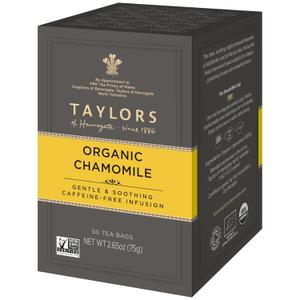 Taylors of Harrogate Organic Chamomile Herbal Tea, 50 Teabags (EXP 03/01/27)