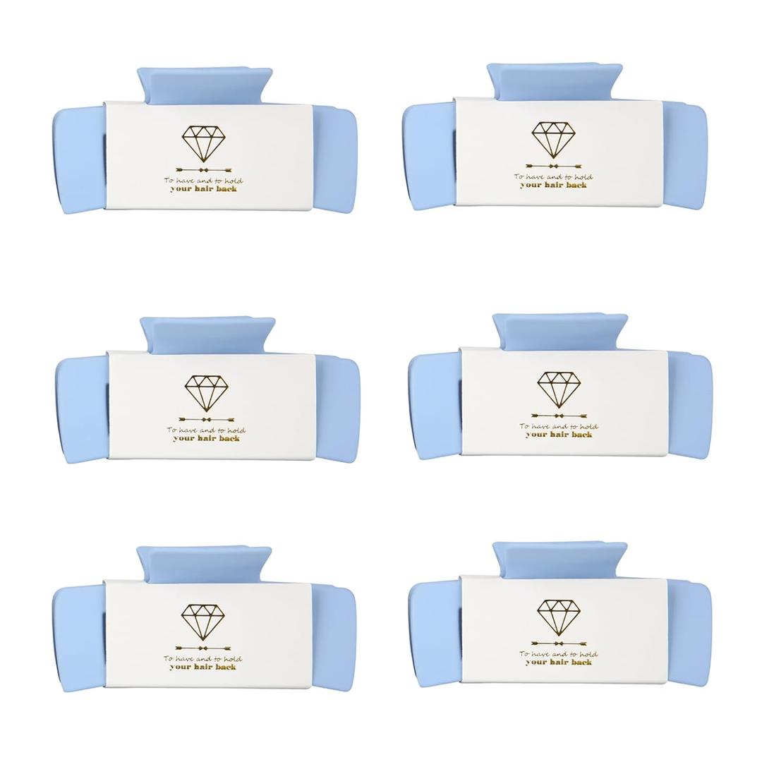 8pcs Bridesmaid Proposal Gifts 4.1 Inch Square Set of 8 Bachelorette Hair Claw Clips ideas Bridal Shower Gift for Wedding Party Favors (6pcs Dusty Blue)