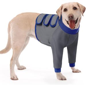 KOESON Dog Recovery Sleeve for Front Legs, Soft Pet Recovery Suit After Surgery, Adjustable Dog Leg Elbow Protector, Pet Wound Care Shirt to Stop Licking, E-Collar Cone Alternative, Grey XL