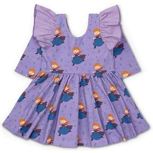 monica + andy Let's Dance Double Ruffle Dress, Size 10, Disney's Frozen Anna, 100% Organic Kids Clothes for Girls, Long Sleeve, Sustainable Super Soft Fabric, Sizes for Kids, Toddler & Infant, 10 Years
