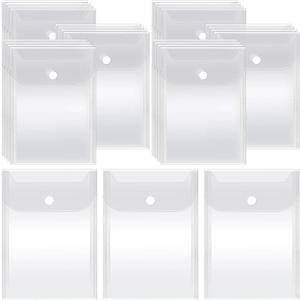 Vmiapxo 40 Pack Stamp and Die Storage Pockets, Reusable Small Plastic Envelopes Waterproof Sticker Organizer Receipt Holder Photo Storage Folders (5" x 7") (Clear)