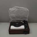 Vinyl Record Player Turntable with Built-in Bluetooth Receiver & 2 Stereo Speakers, 3 Speed 3 Size Portable Retro Record Player for Entertainment and Home Decoration (Brown)