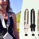 Clip and Go Strap for Phone with Crossbody Wallet, Phone Strap with Zipper Pouch Wallet (Black)