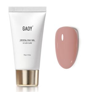GAOY Crystal Poly Gel, 60g Nail Extension Enhancement Builder Gel, for Beginner & Professional Nail Art Salon DIY at Home, Pink Nude 03