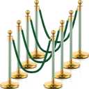 Landhoow 8 Pcs Stanchions and Velvet Ropes Crowd Control Kit, 4 Green Ropes
Stainless Steel Posts, Hollow Bases, 5 ft Length, Adjustable Queue Setup, for Wedding Ceremony, Reception & Party Event Decor