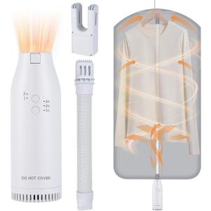 Portable Travel Clothes Dryer, Compact Portable Dryer with Travel Bag for Apartment, Travel, RV, Hotel, Dormitory, Mini Dryer for Light Clothes, Underwear, Baby Clothes, Shoes, Plug-In Only, US 110V