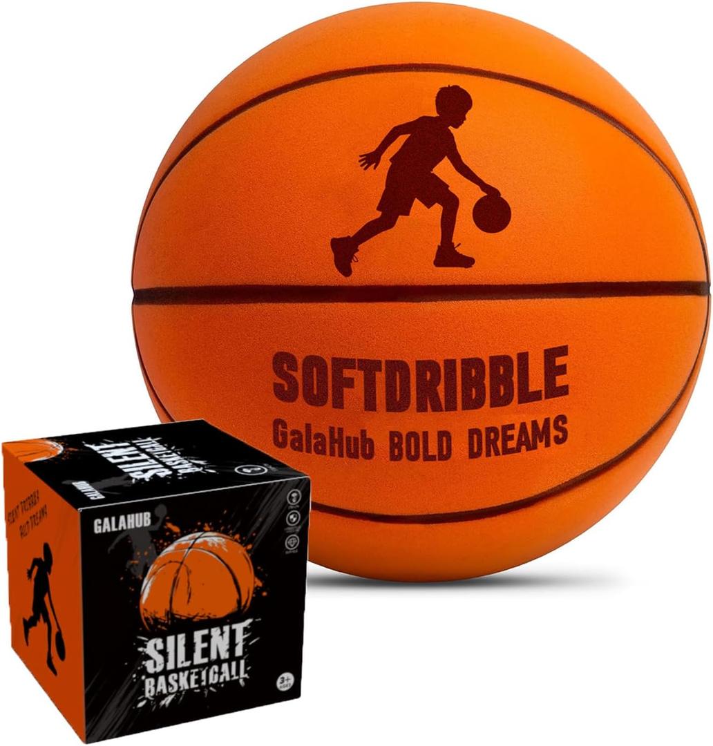 GalaHub Silent Basketball Airless Indoor Training Ball 2026 New Upgraded Soft Foam Noiseless Basketball | Soundless Ball for Indoor Training and Quiet Dribbling | Gift for Sport Lover (Size-7)