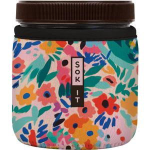 Sok It IceCreamSok Insulated Neoprene Cover (Abstract Floral, Straight Ice Cream Pints) (16oz Talenti Pint)