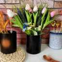 Short Kitchen Utensil Holder for Kitchen Counter Cooking Utensil Holder for Countertop Spatula Holder Small Utensil Crock Cutlery Holder Silverware Caddy Flower Vase (Firework)