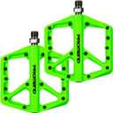 Mountain Bike Pedals - Durable Nylon DU Bearing Platform Pedals for MTB and BMX (Green)