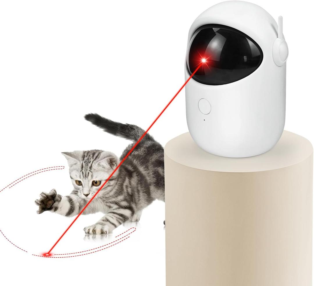 Automatic Cat Laser Toy Interactive 5 Speed Modes with Timer Rechargeable Cat Toys for Indoor Cats/Kitten/Dogs