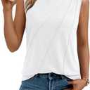 AUTOMET Womens Summer Tank Tops Spring Sleeveless T Shirts Business Casual Dressy Clothes Fashion Trendy Outfits 2025 White 2XL
