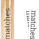 Acrylic 11 inch Long Matches Holder with Lid Sticker Farmhouse Match Holder for Fireplace Farmhouse Decor (No Include Matches)