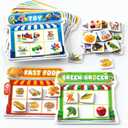 Coogam Magnetic Sorting Toys, Montessori Fridge Magnets Matching Game, Food Pets Grocery Furniture Category Recognition, Educational Learning Fine Motor Toy Gift for Toddler Ages 3-8