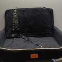 Youvee Dogs Car Seat and Bed 2 in 1,Pet Car Bed for 2 Small or 1 Medium/Large Dog up to 60 lbs,Dog Booster for car Back Seat,Safety,Comfortable,Storage Pocket,Fully Detachable and Washable(Black)