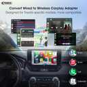 Wireless Carplay Adapter for iPhone, Convert Wired to Apple Carplay Wireless Adapter, Mini Size, Plug and Play, Connection Stable No Delay Car Play for Toyota Specific Models