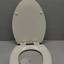 Mayfair Cassel Slow Close Toilet Seat, Easy Clean, Non Slip Premium Wood Seat, Easy Install, Made in USA, Elongated, Biscuit