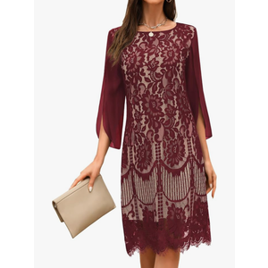 Wedding Guest Cocktail & Formal Dresses for Women - Lace Sequin Prom Evening Dress
XL