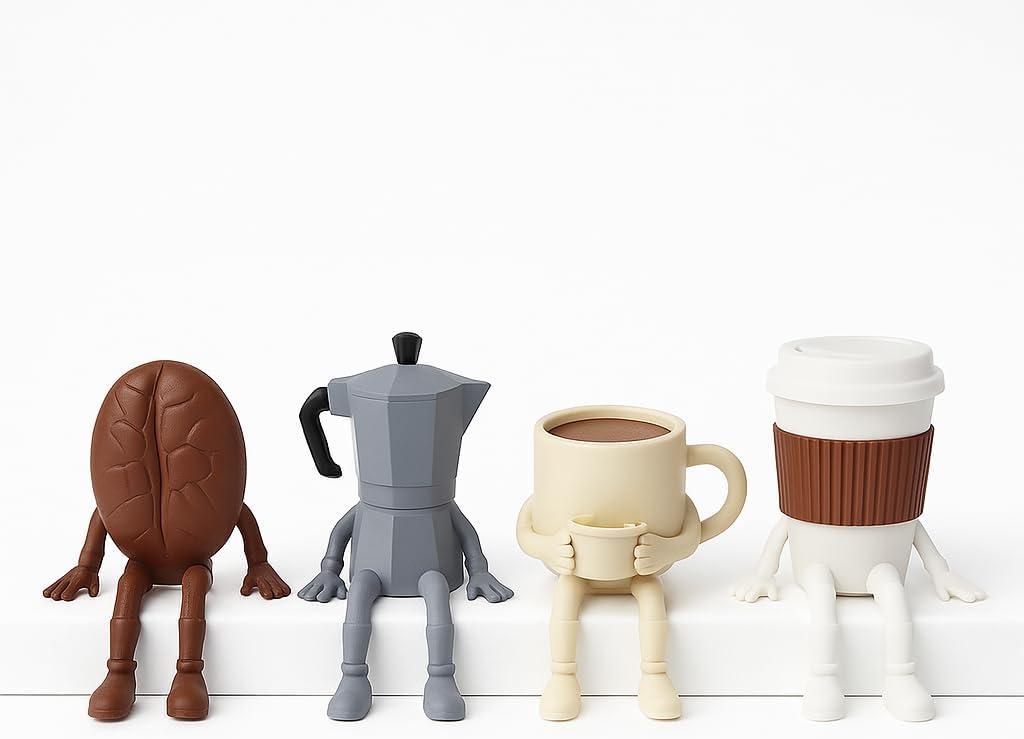 Funny Coffee Figurines Set  Bar Decor  Cute Accessories for Kitchen or Office  Barista Gift