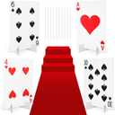 Reallnaive Casino Theme Party Decoration Giant Poker Yard Sign with Stakes Large Lawn Sign for Party to Enter Car Heart Entrance Door Birthday Decor Supplies(4 Sets,4 Style) (Red,White,Black)