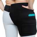 Comfytemp Large Hip Ice Pack Wrap for Sciatica, Hip Replacement, Reusable Gel Ice Packs for Injuries, Fracture, Pain Relief, Cold Compress Hip Brace Physical Therapy Recovery (L/XL) - Black