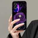 Compatible with Motorola Moto G Stylus 5G 2024 Floral Flower Design Pattern Phone Case,Slim Soft TPU Protective Shockproof Case for Adults Women Girls for Moto G Stylus 5G 2024(Flower Purple)