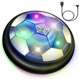 VNVDFLM Hover Soccer Ball Toys for Boys Girls, Rechargeable Floating Soccer Ball with Led Lights and Foam Cushion, Indoor Air Football Game Perfect Birthday for Kids Age 3-9, Black