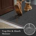 Dirt Trapper Door Mat 20"x 32",Non Slip Washable Doormat,Stain Removal and Absorbent Welcome Mat,Dog Door Mats,Low Profile Entrance Floor Mats for Front Back Door,Dark Grey