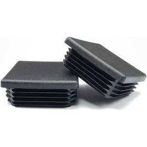 OGC 4 Pack – 2-3/8" (2.375" / 60mm) Square Plastic End Caps, Chair Leg Inserts for Square Metal Tubing, Black