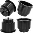Yuanhe Black Plastic Cup Drink Holder Insert with Drain for Marine Boat RV Camper, 4PCS