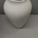 White Ceramic Vase - Large 11.8 Inch Tall Floor Vase for Centerpieces, Farmhouse Flower Vases, Rustic Minimalist Home Decor for Living Room, Enterway, Wedding (Sandstone White)