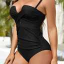Eomenie Women's Push Up Wrap Front Swimsuit One Piece Tummy Control Bathing Suit L