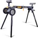 Deluxe Heavy Duty Rolling Miter Saw Stand with 8 in Wheels 330 Lbs Load Capacity Black and Grey Single Pack WK-MS029E-2