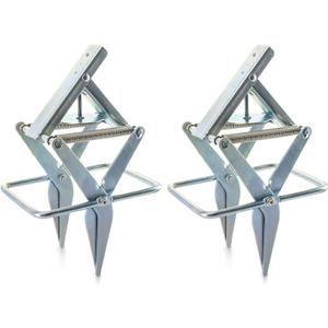 QWORK Mole Trap, 2 Pack Mole Killer, Gopher Trap, Mole Worms, Trapping Set (Silver - 2 pcs)